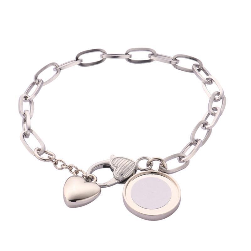 Trendy Sublimation Heat Transfer Medallion Anklet Bracelet for Valentine's Day