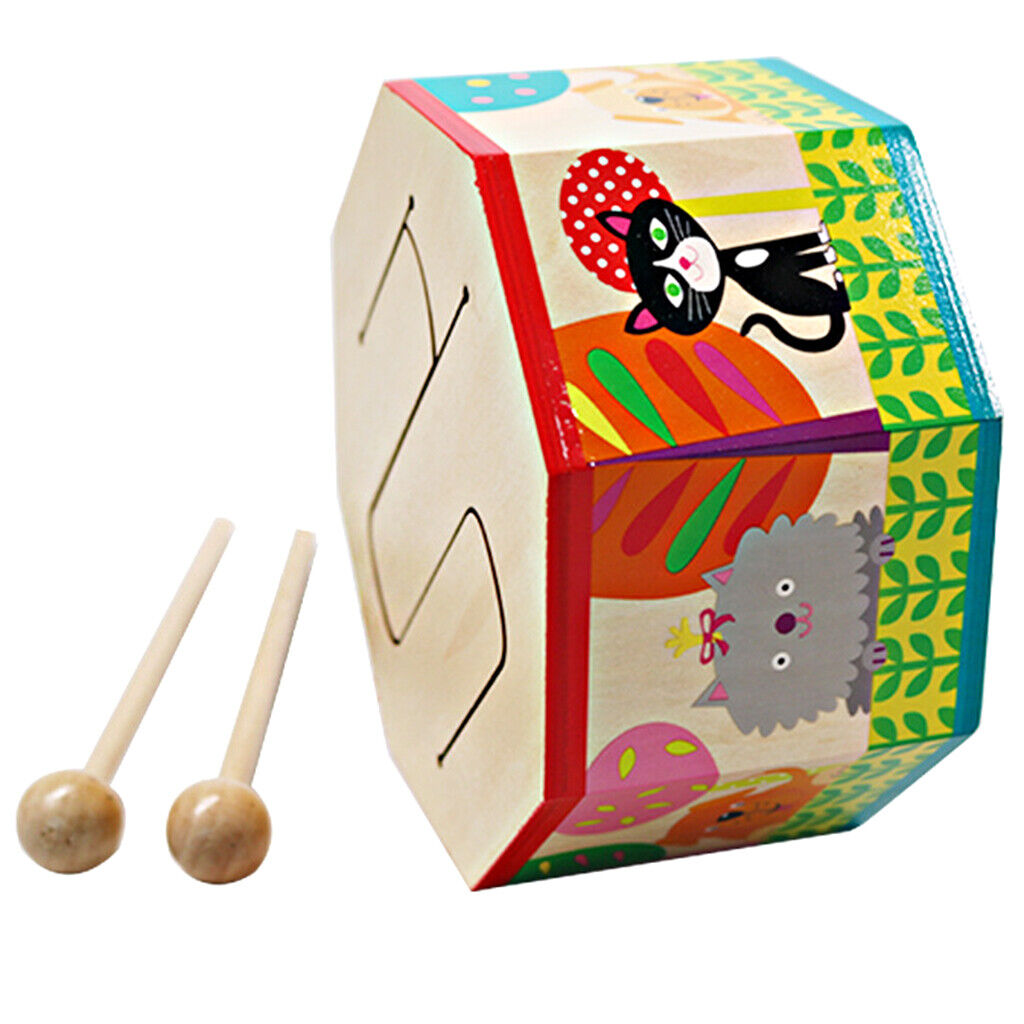 Wooden  Instrument Drum Sounding    Toddler Educational