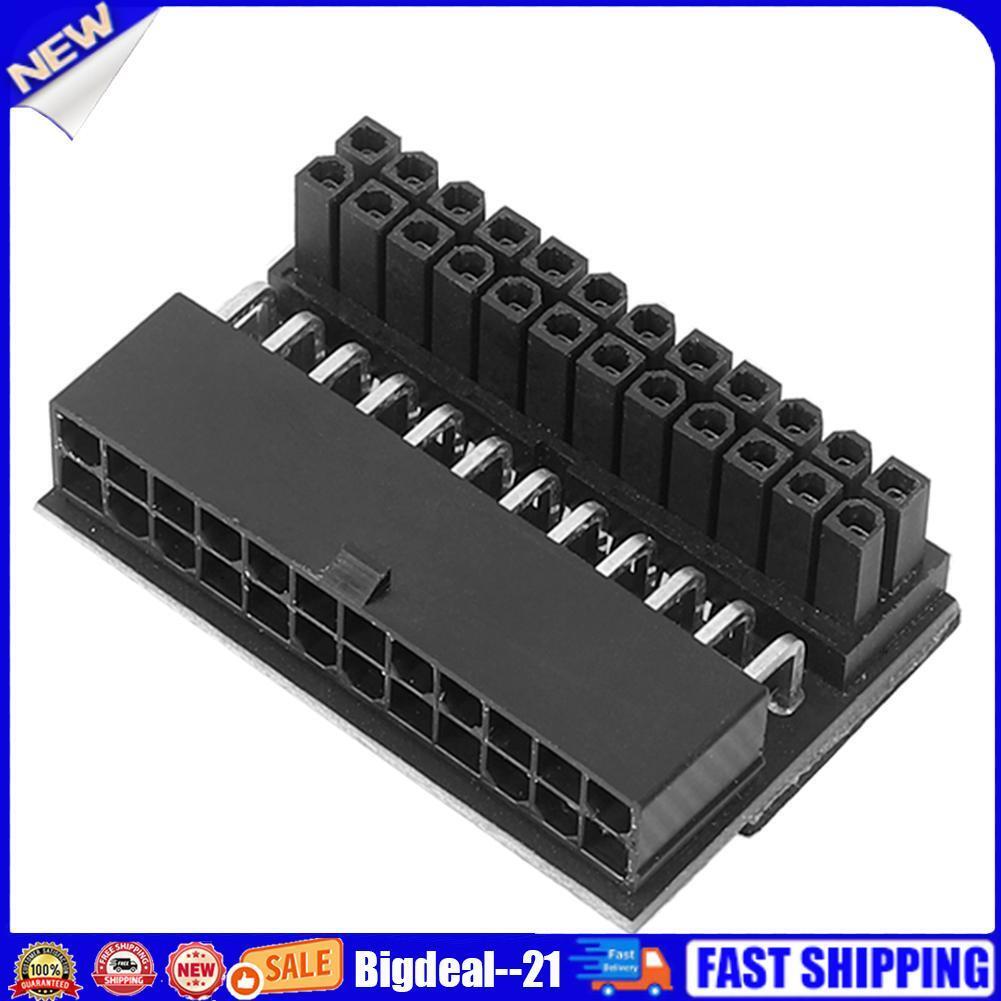 90 Degree Desktop Motherboard ATX 24Pin Female to 24Pin Male Power Adapter