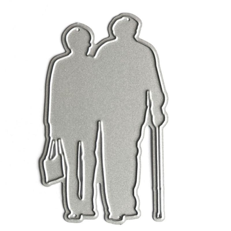 Elderly Couple Metal Cutting Dies Stencil Scrapbooking DIY Album Stamp Paper