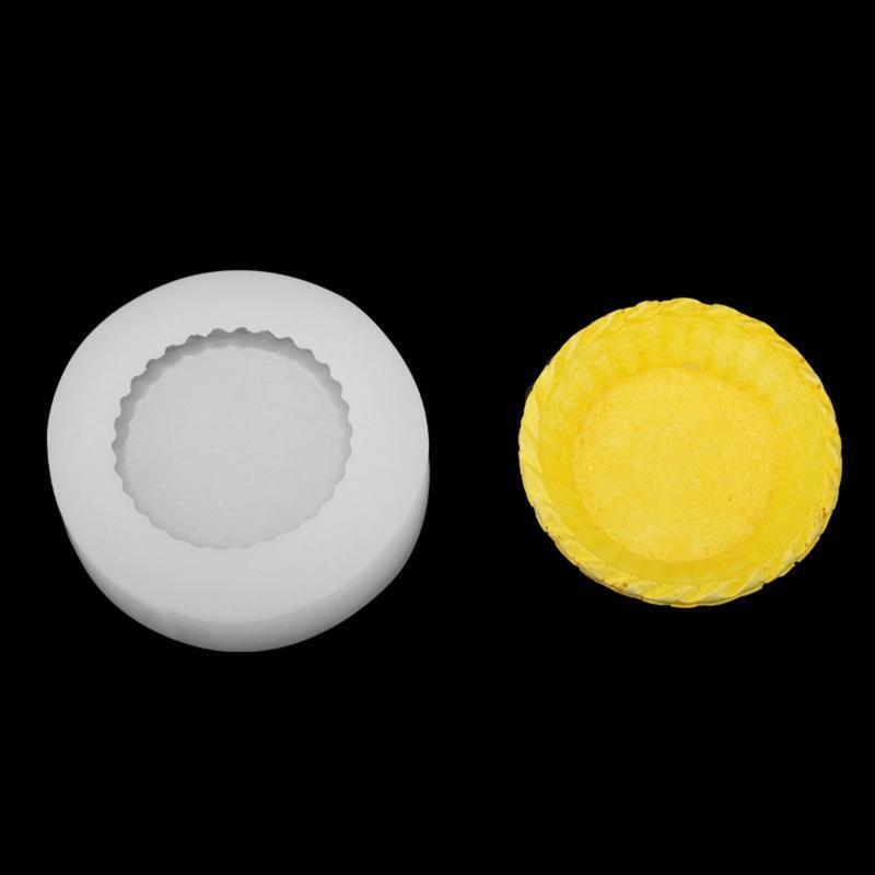 Egg Tart Skin Shape Silicone Mold DIY Birthday Cupcake Topper Fondant Cake Decor