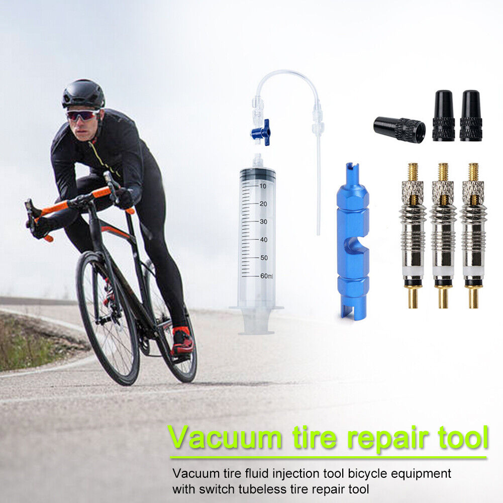 Bicycle Tubeless Tyre Sealant Injection Tool Bike Vacuum Tire Repair Liquid
