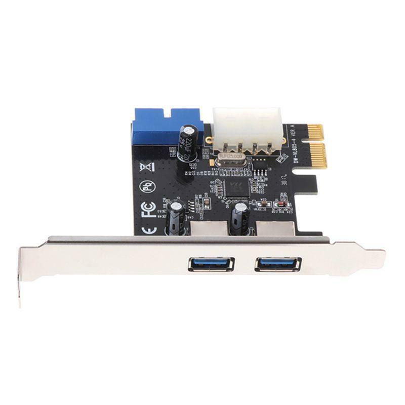 USB3.0 x2 PCI-E Expansion Card External 19pin PCIe Card 4pin IDE Power Connector