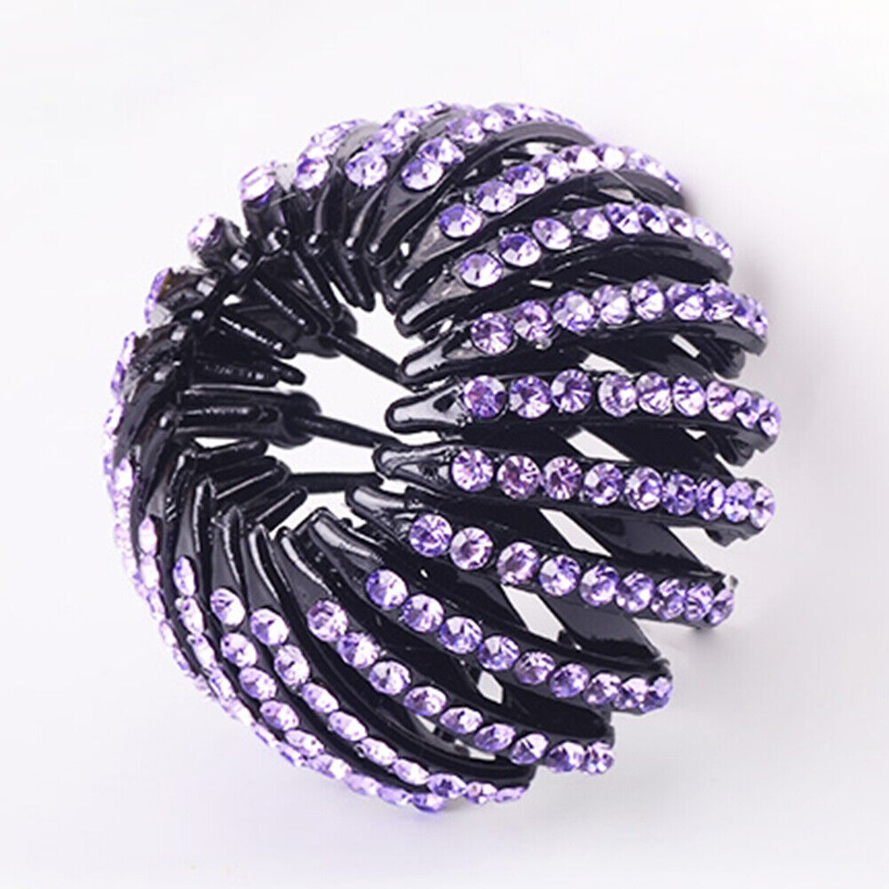 Plastic Diamond Bird Nest Hair Claw Bun Buckle Expanding Hair Clip (7)