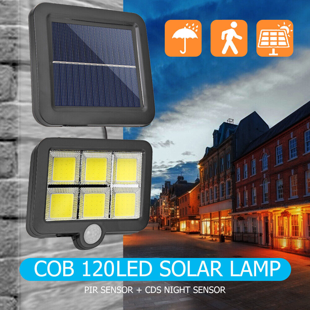 120LED Solar Split Lamp COB Waterproof Motion Sensor Outdoor Night Lighting