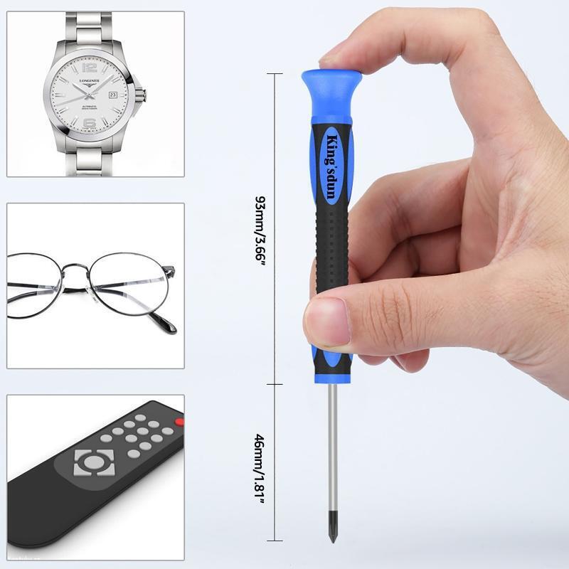 Eyeglass Repair Kit with 6 Pcs Magnetic Screwdrivers and Glass Screw Tweezers