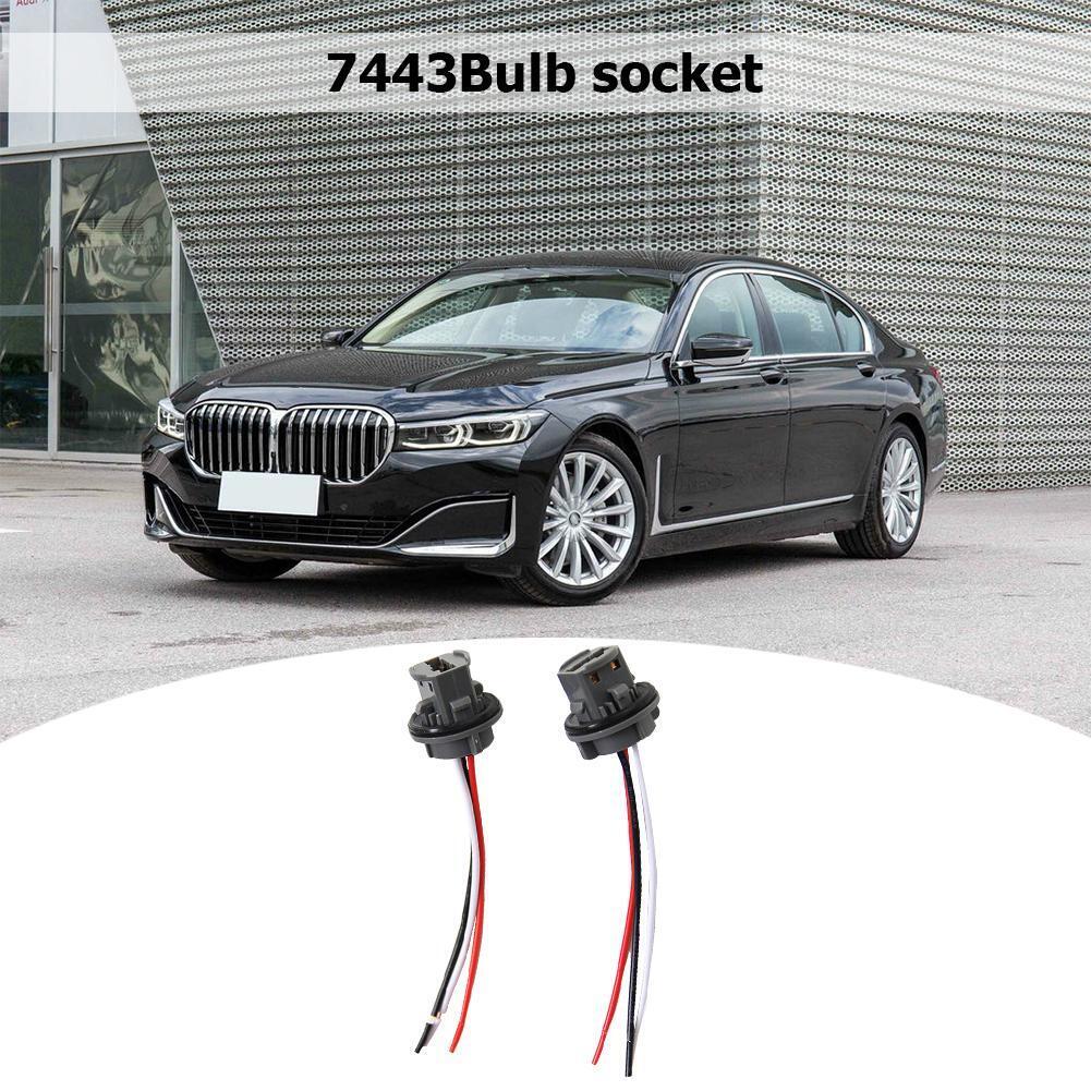 2pcs T20 7443 Car Bulb Holder Lamp Socket Adapter LED Side Light Connector