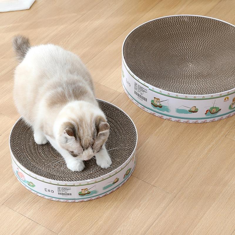 Cat Scratcher Post & Board Round Cat Scratching Lounge Bed Cat Kittens Training