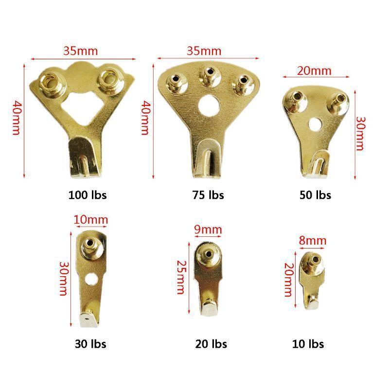 130pcs Heavy Duty Picture Hanging Kit Photo Frame Hooks Nails Hanger For Wall
