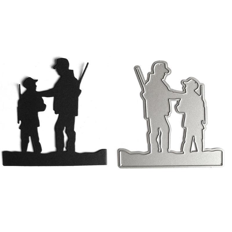 Dad and Son Mould Embossing Stencil DIY Printing Steel Mould for Album Making