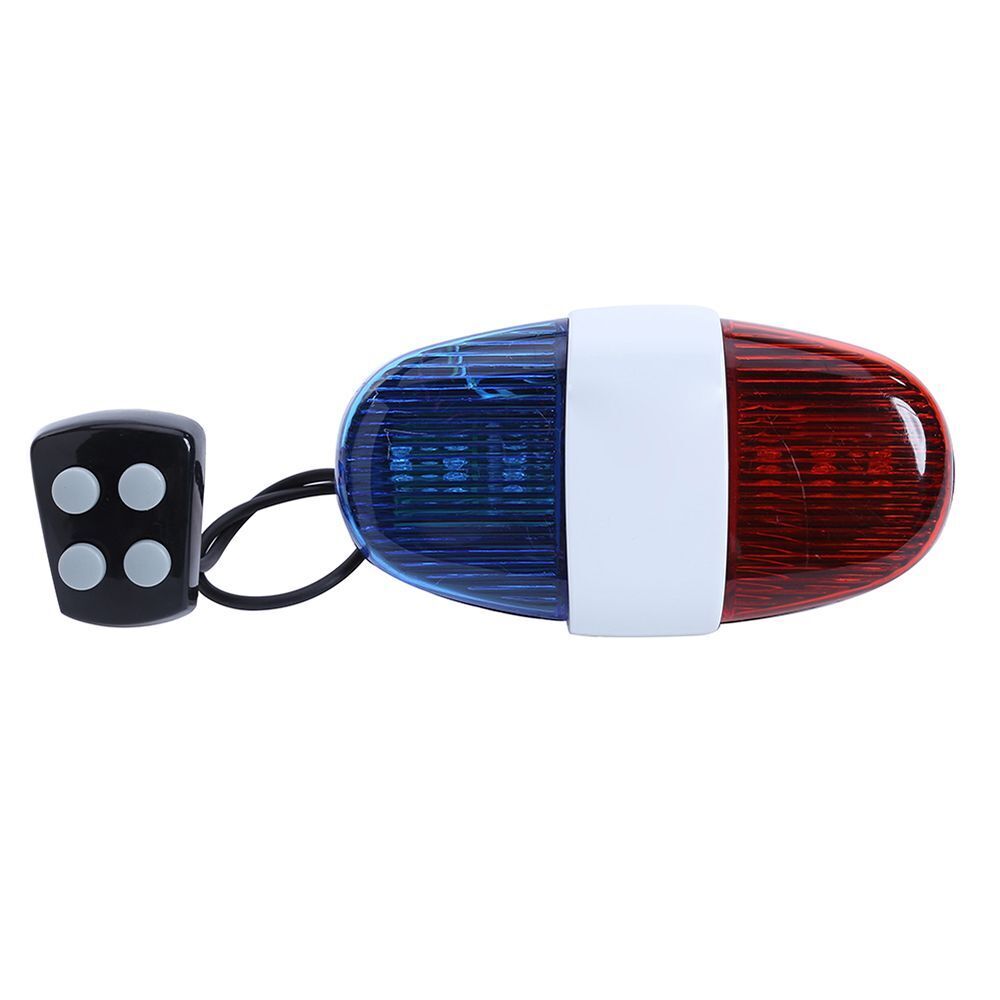 4 Tone Ultra-loud Police Siren Bicycle Call 6 LED Electric Light Horn Bell