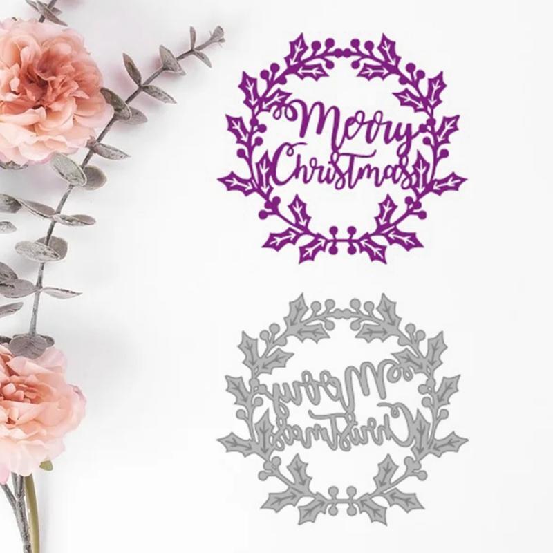Merry Christmas Garland Metal Cutting Dies Stencil DIY Scrapbooking Album Paper