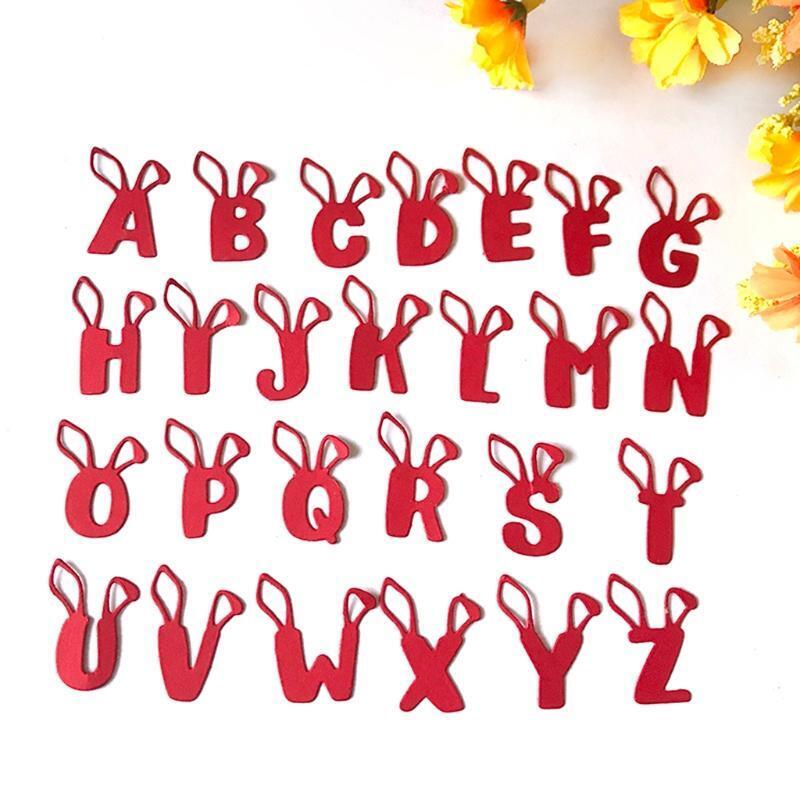 Easter Bunny Uppercase Letter Metal Cutting Dies Stencil Scrapbooking DIY Album