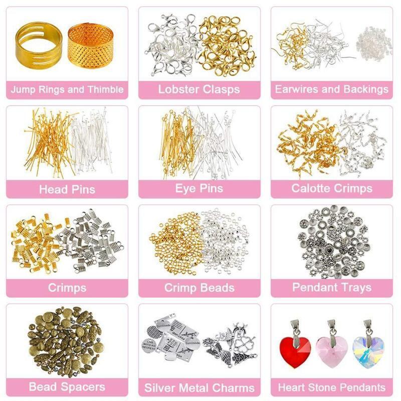 1960 Pieces Jewelry Making Supplies Kit with Beads Findings Pliers Beading Wire
