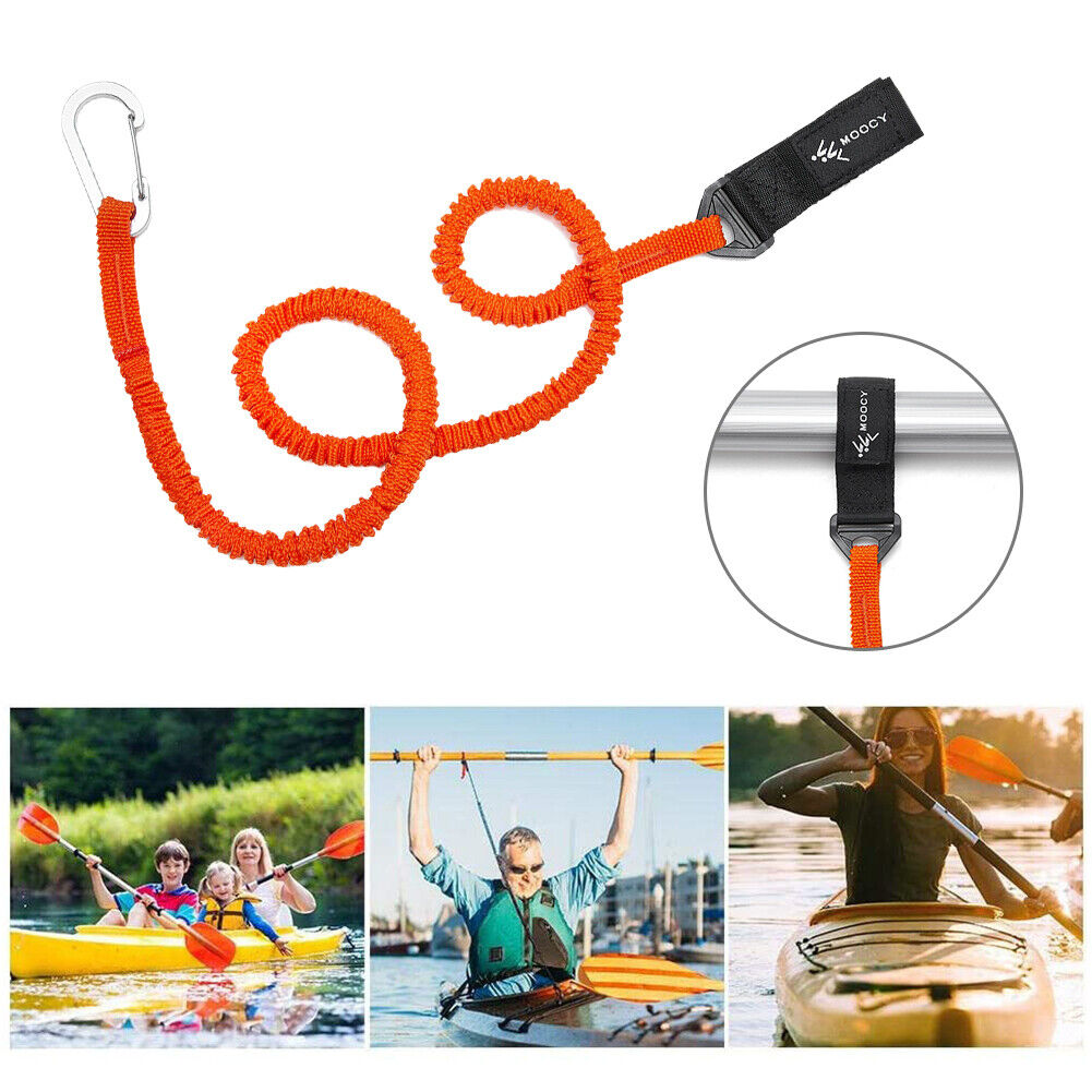 Elastic Kayak Canoe Paddle Leash Safety Boat Fishing Rod Coiled Lanyard Tie