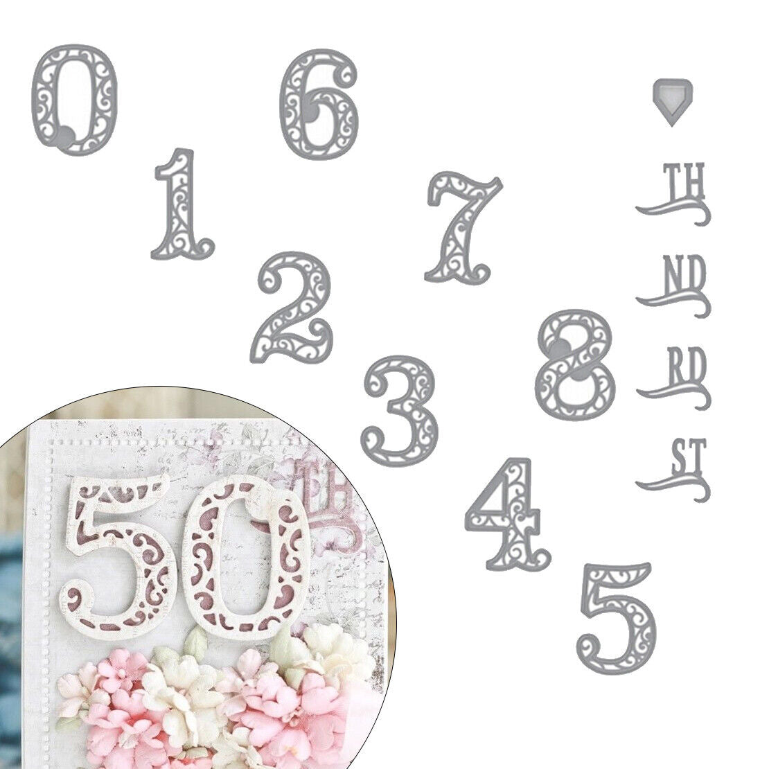 Lace Numbers Metal Cutting Dies Stencil Scrapbook Embossing Card Craft Die li