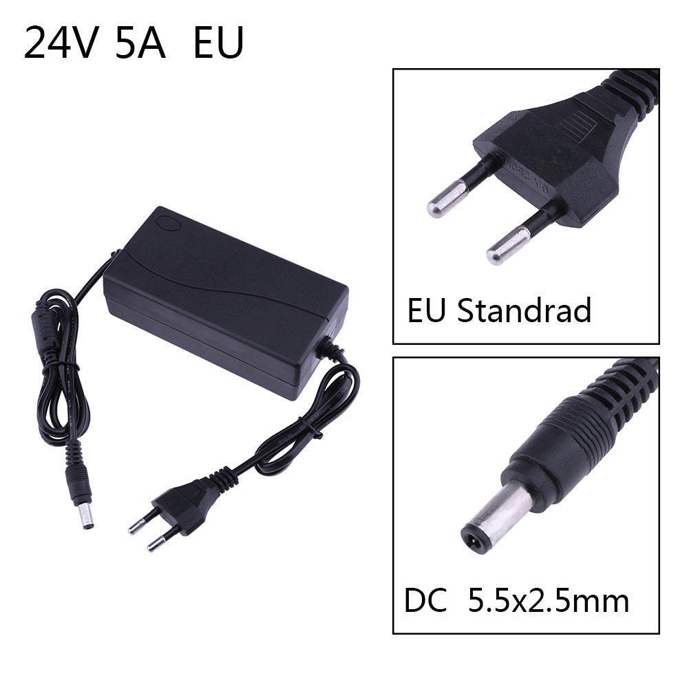 24V 5A AC to DC Power Adapter Converter 5.5*2.5mm for LED Light Belt