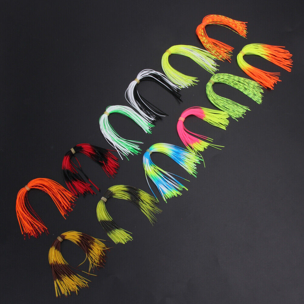 12 Bundles Silicone Legs Barred Color Flake Squid Lure Thread