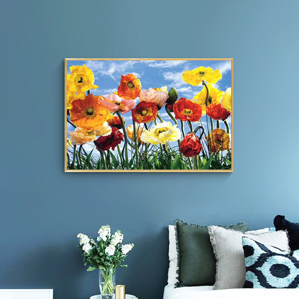 Colorful Flower 5D DIY Full Round Drill Diamond Painting Rhinestone Picture