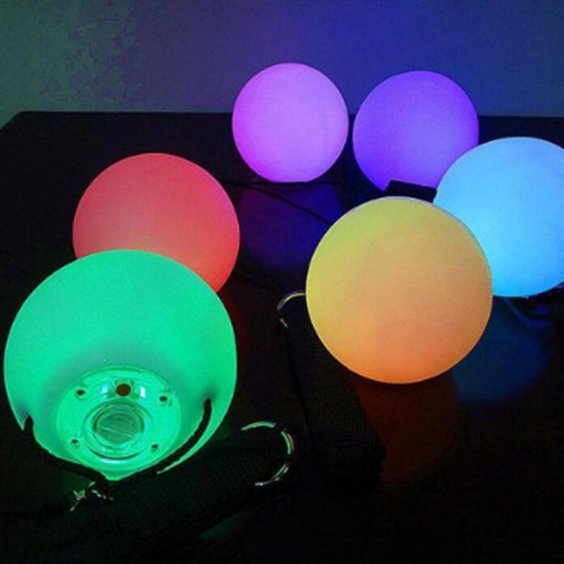 LED Poi Ball Professional Belly Dance Level Hand Props Round Colorful LED Poi