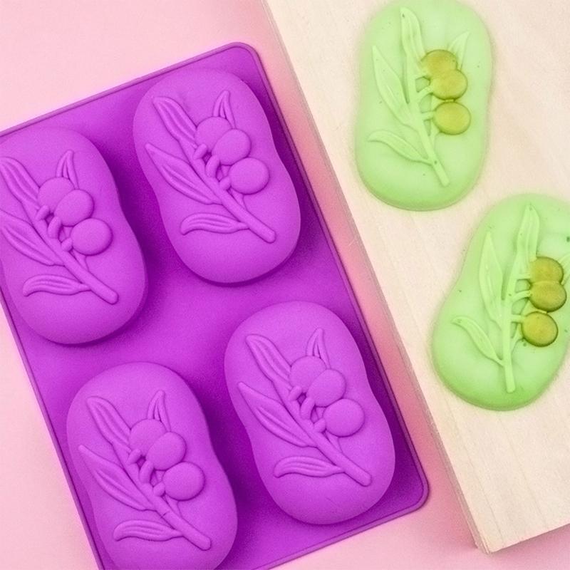 Olive Trees Shape Silicone Soap Mould Handmade Soap Making Mold for Scented Soap