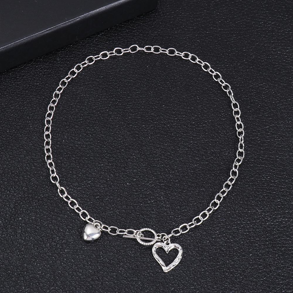 Valentine's Day Gifts Love Heart  Necklace Thick Chain Hollow Heart Choker