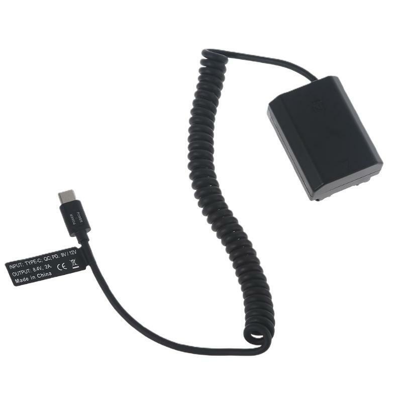 NP-FZ100 Dummy Battery Adapter Type C Cable for A9 A9R A9S A7R3 A7M3 A7S3 A7III