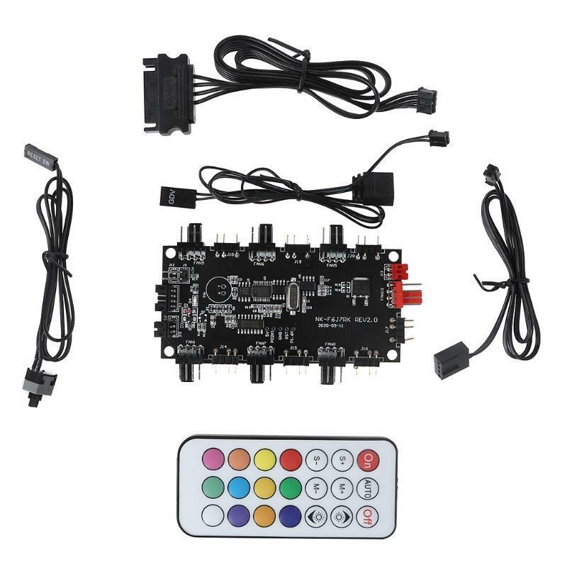 5V 3Pin  Wireless 5V RGB  2-in-1 PWM & ARGB Controller Hub 8 Ports 12V 4Pin Fan