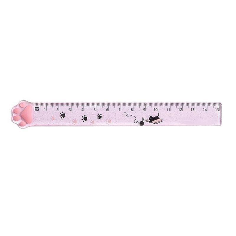 Cartoon Clear Ruler 15cm Acrylic Straight Ruler Portable Clear Mathematics Ruler