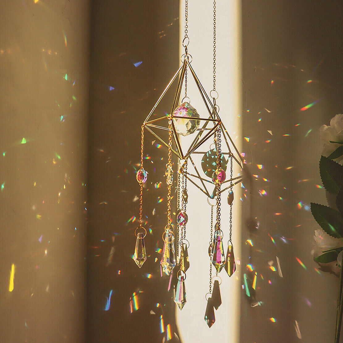 Crystal Hanging Pendant SunCatcher Prism Rainbow Maker Window Hanging DIY Decor