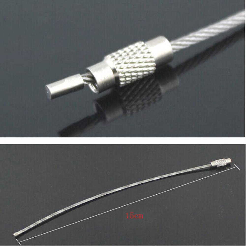 Hot Sell Camping Hiking Outdoor Key Ring Wire Keychain Stainless Steel Cable