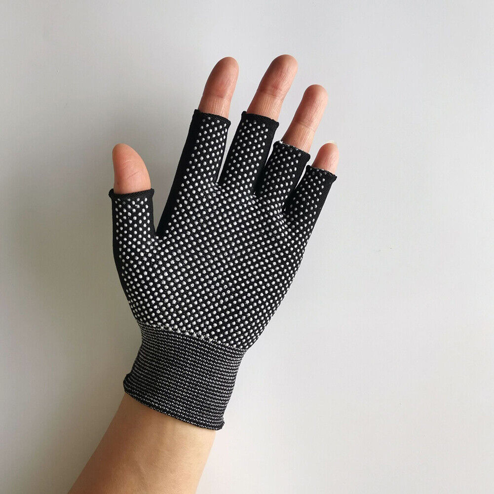 Fingerless Outdoor Bicycle Anti-skid Half Finger Fishing Gloves (Black)