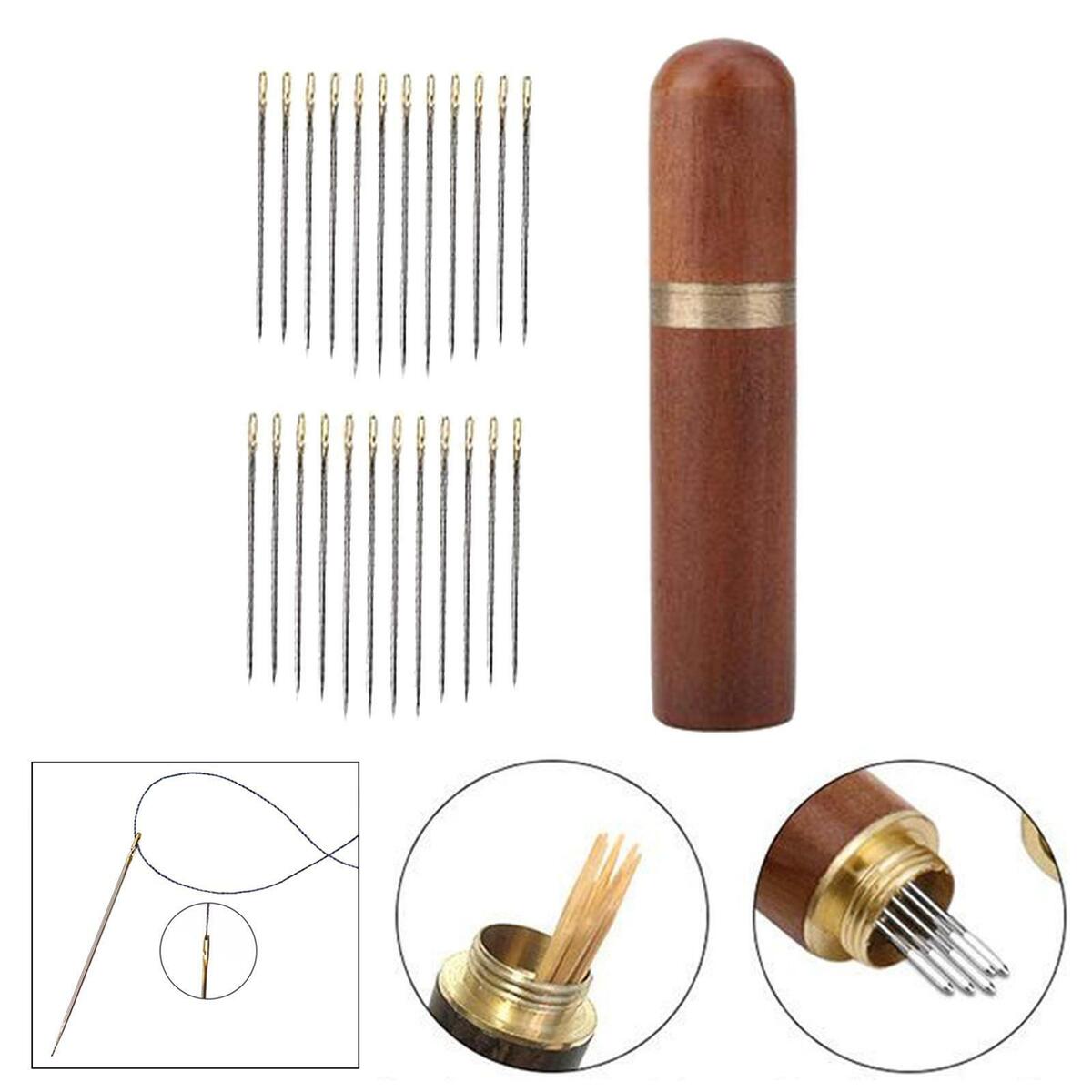48Pcs Self- with Wooden Case Sewing Stitching Crafts Tools