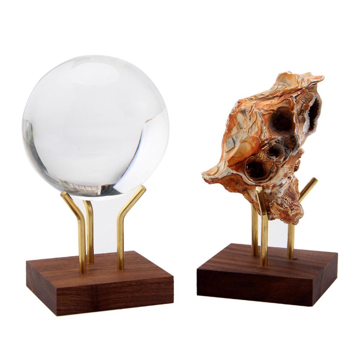 Display Stand Collectibles Wooden Square Base Crystal Ball Rack Support for