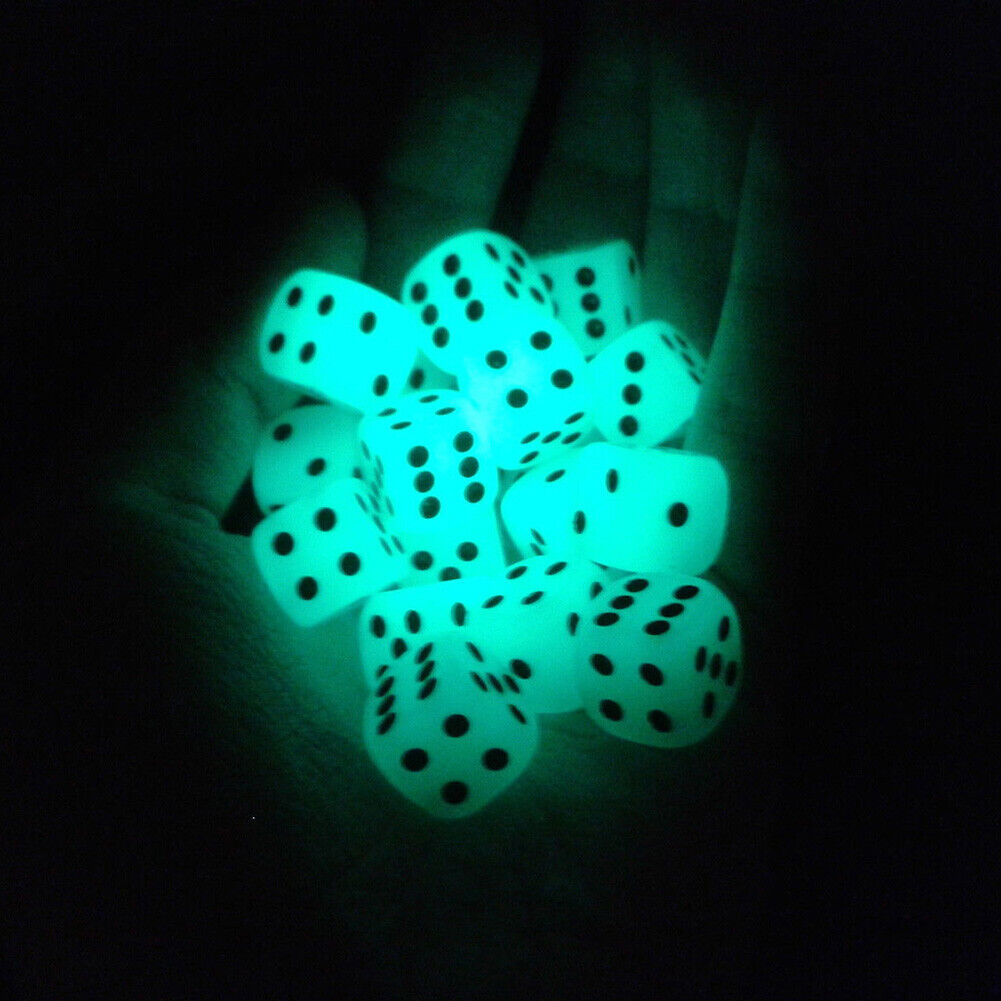 6pcs Luminous Dice Round Corner Dots Night Bar Supplies KTV Game Club Sieve