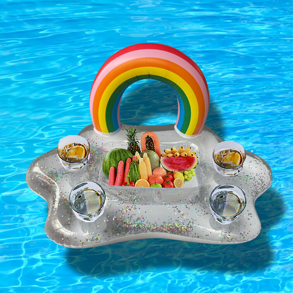 Inflatable Cup Holder Beer Drink Cooler Table Bar Tray Pool Beach Coaster