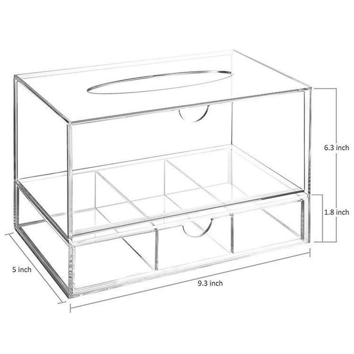 New Acrylic Cosmetic Tissue Makeup Organizer Rack Drawer  Clear