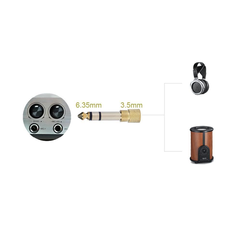 3.5mm Female to 6.5mm Male Headphone to Stereo Microphone Jack Adapter