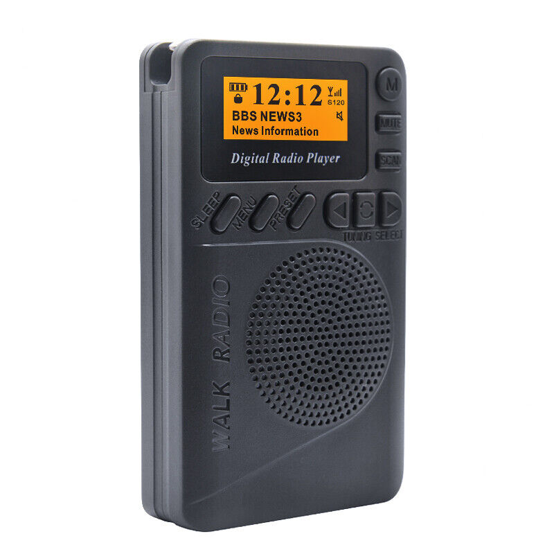 Black Portable Pocket Digital DAB/ DAB+ FM Radio Speaker MP3 Play Xmas Gift