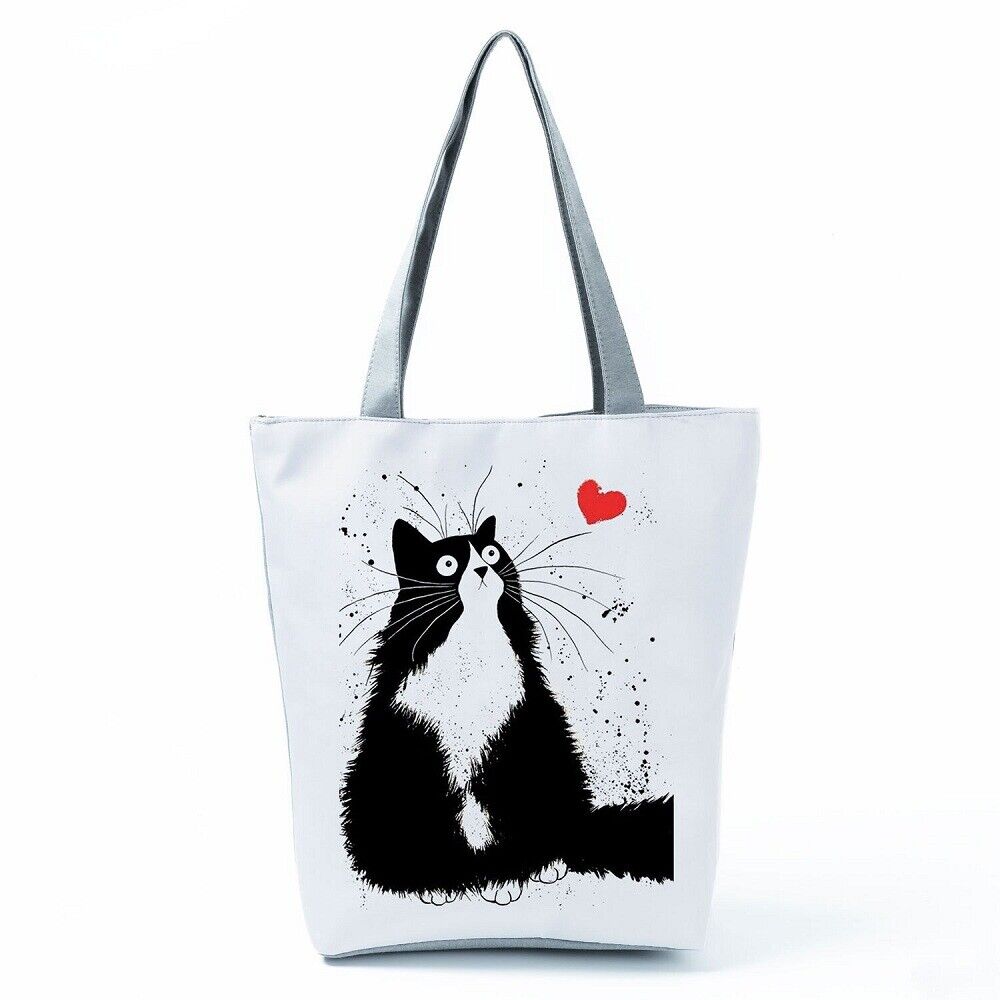 Cat love Printed large-capacity one-shoulder handbag