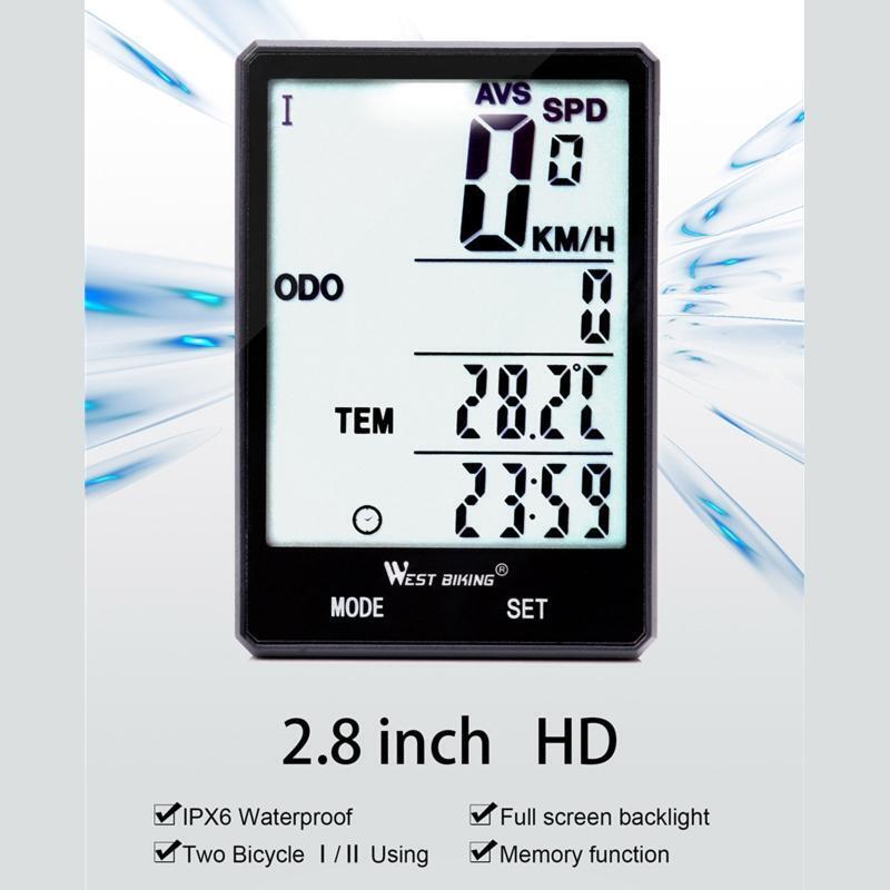 Wireless Bike Computer Bicycle Speedometer Odometer Waterproof LCD Stopwatch
