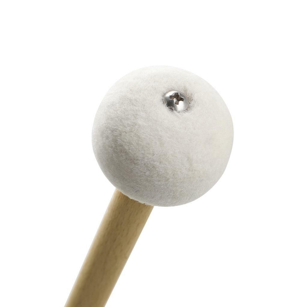 Soft Felt Head White Wooden Handle Drum Sticks Timpani Mallets