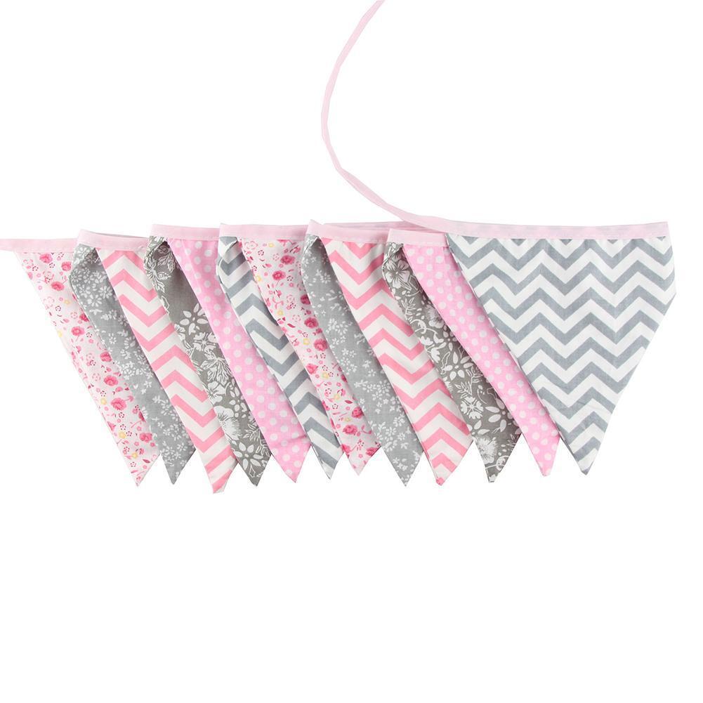 12 Flags Triangular Red Flag Bunting Wedding Birthday Party Home Decoration