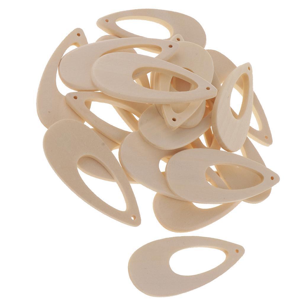 40 Pieces Plain Wooden Drop Charms for DIY Jewelry Making Earring Findings