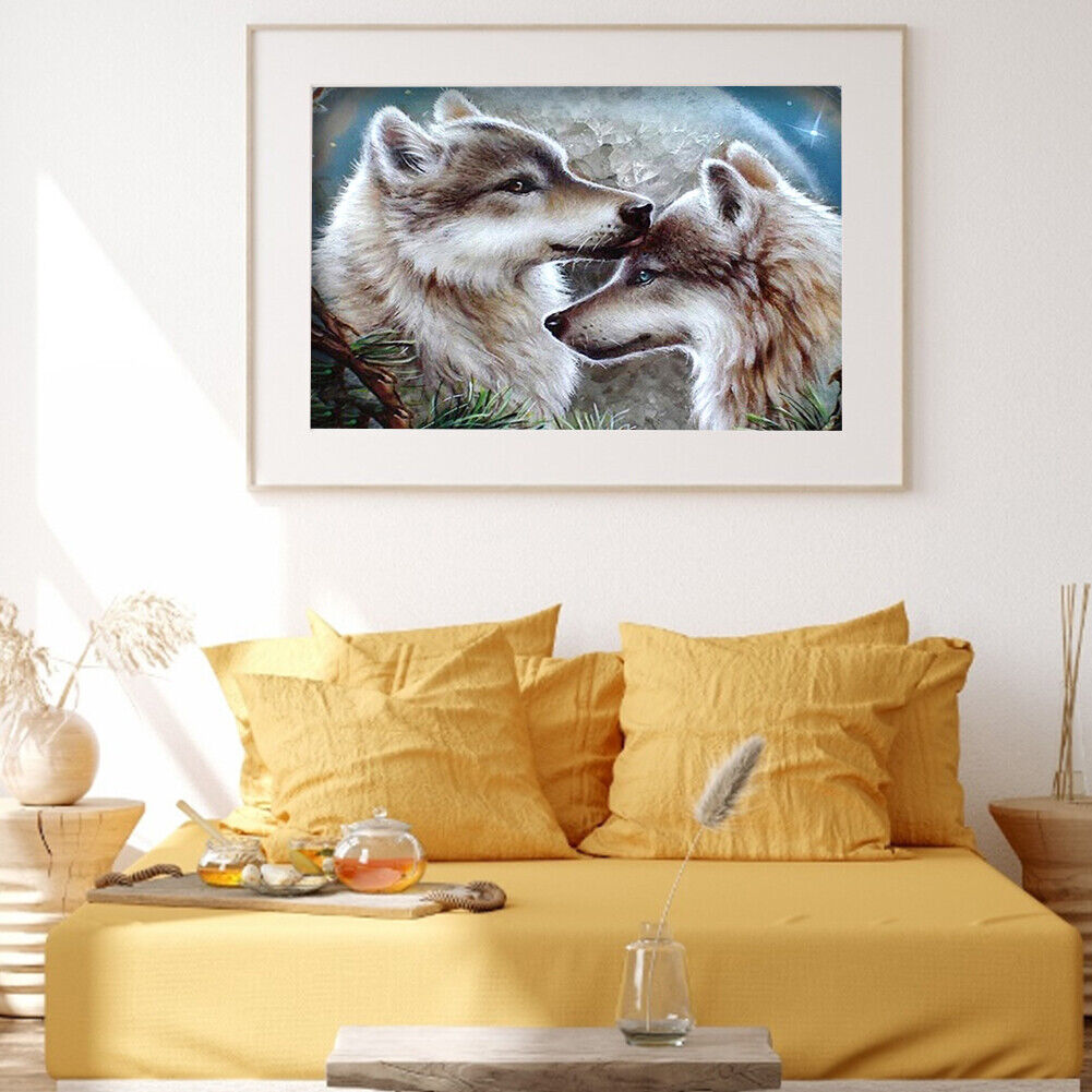 Full Embroidery Wolf Pattern DIY Cross Stitch Kits Stamped 11CT Needlework