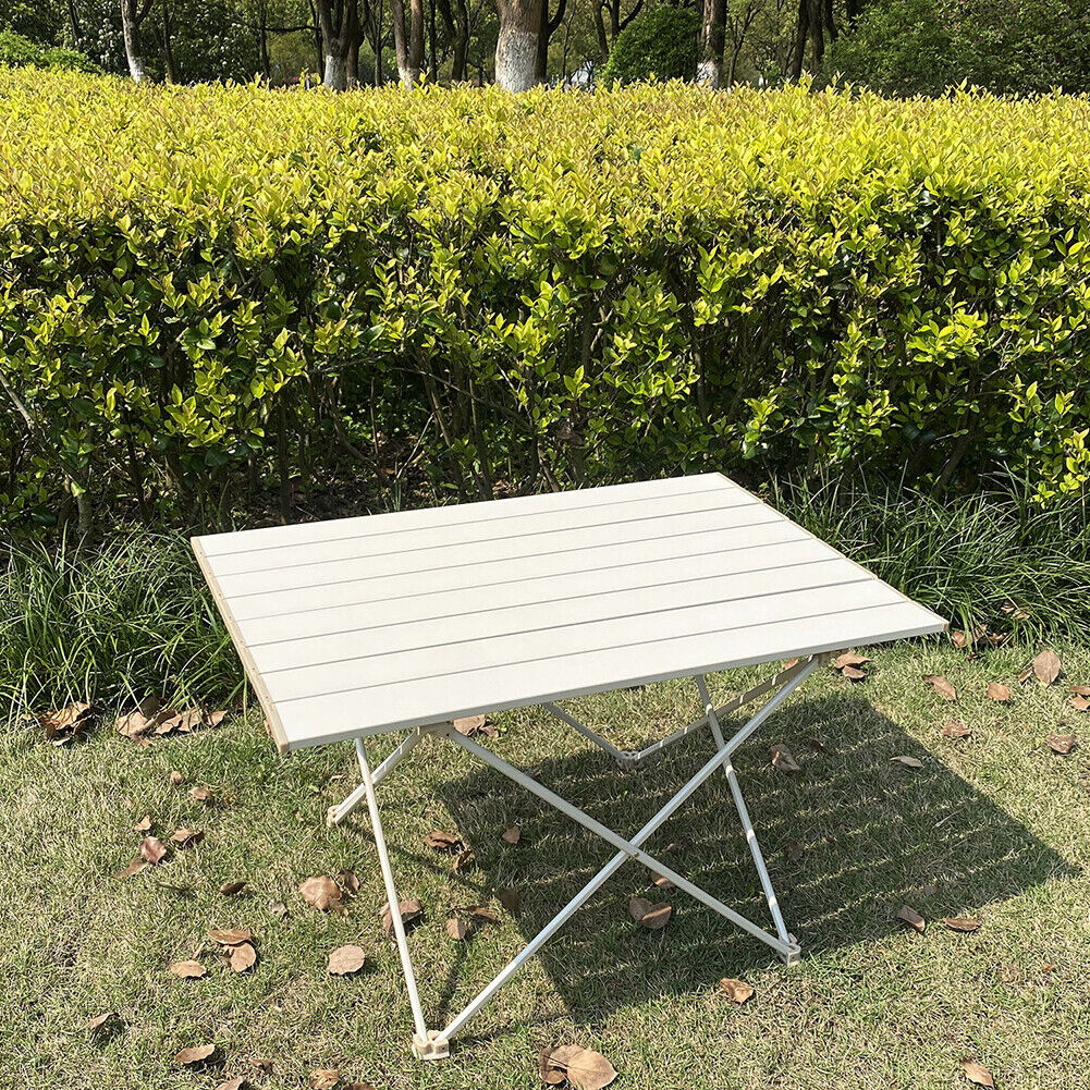 Outdoor Barbecue Picnic Hiking Table Portable Foldable Dinner Desk White