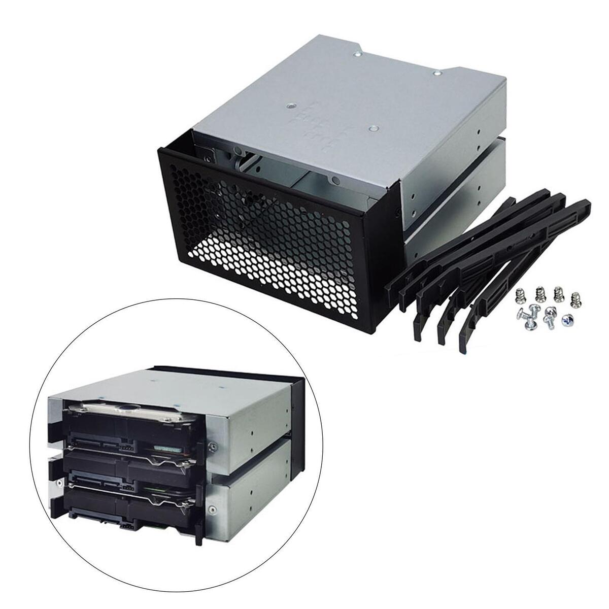 Dovewill 3 Slots 3.5" inch HDD Hard Drive Cage Bracket SATA Enclosure Tray Caddy