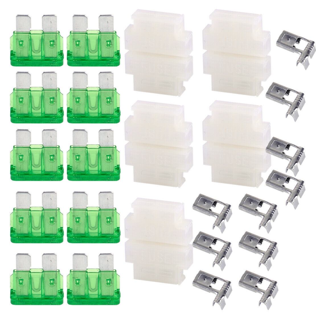 10 Middle Medium Standard Holder In Line Box 30A Fuse fr Car Boat Truck Blade Li