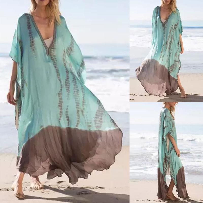 Plus Size Swimsuit Cover Up Summer Stylish Chiffon Beach Cardigan Swimwear Cover