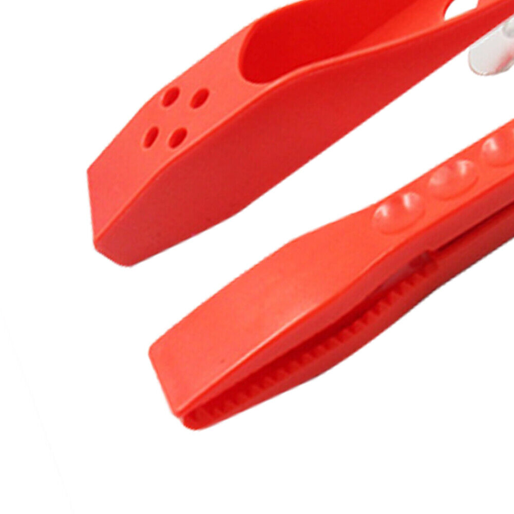 Fishing Tongs Gripper Portable Fishing Clip Grabber with Lanyard (Red)